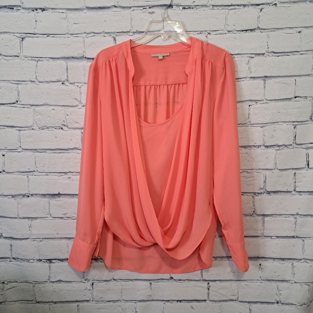 JOAN VASS Women's Orange Top Size Large